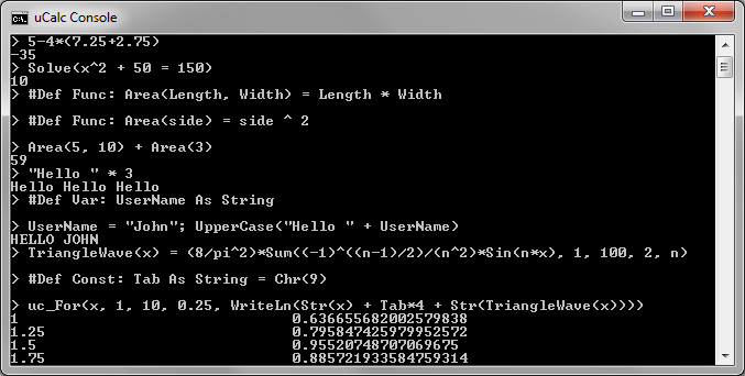 Console calculator pic