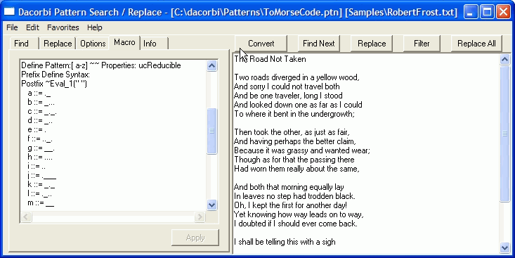 Morse code conversion (before)